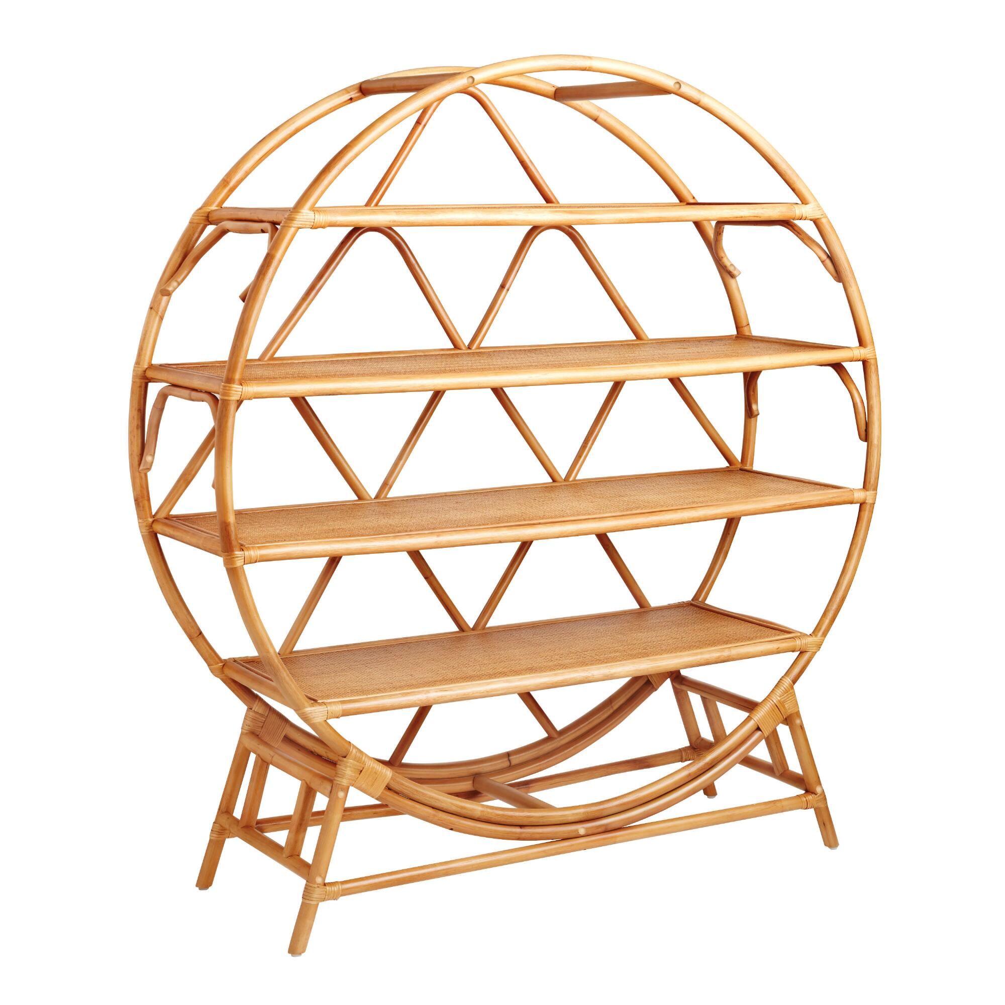 Circular Rattan Standing Shelf SH558113